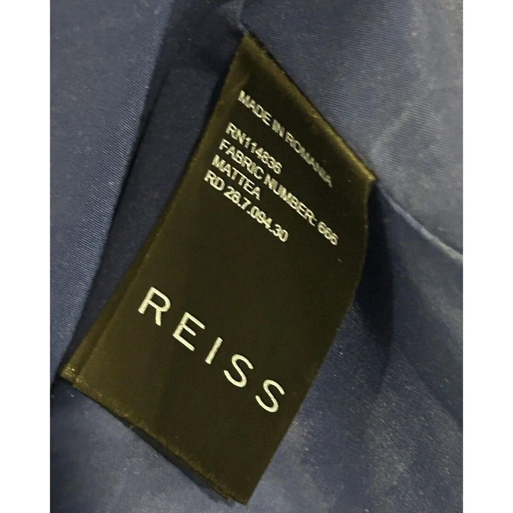 Reiss Pencil Skirt Womens Size 10 Ice Blue Mattea Jacquard Lined Business